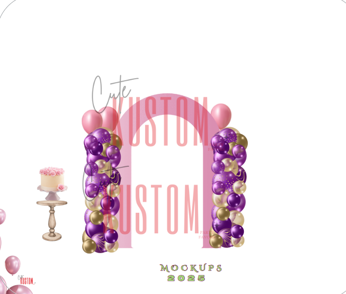 Balloon Purple and Pink Mock Up